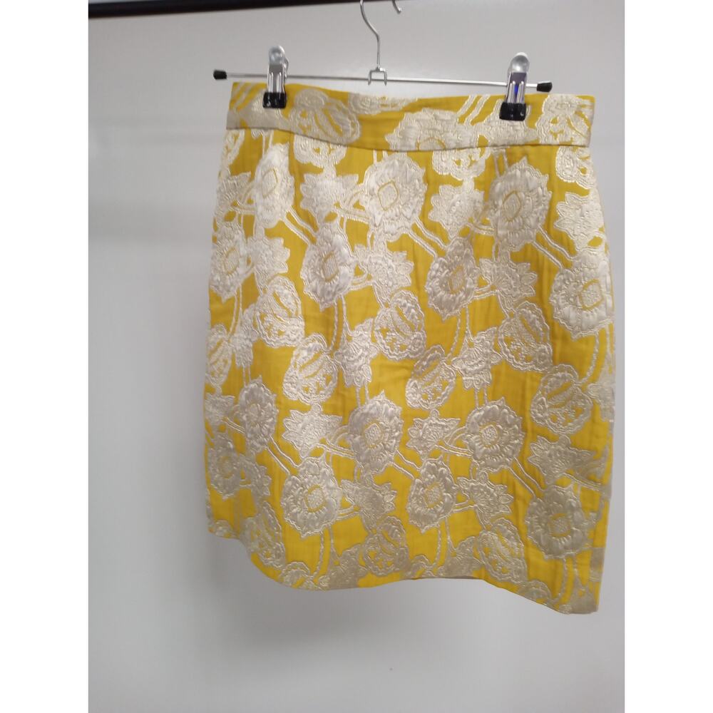 KATE SPADE New York Skirt the Rules Sz 4 Yellow Gold & Ivory 0259